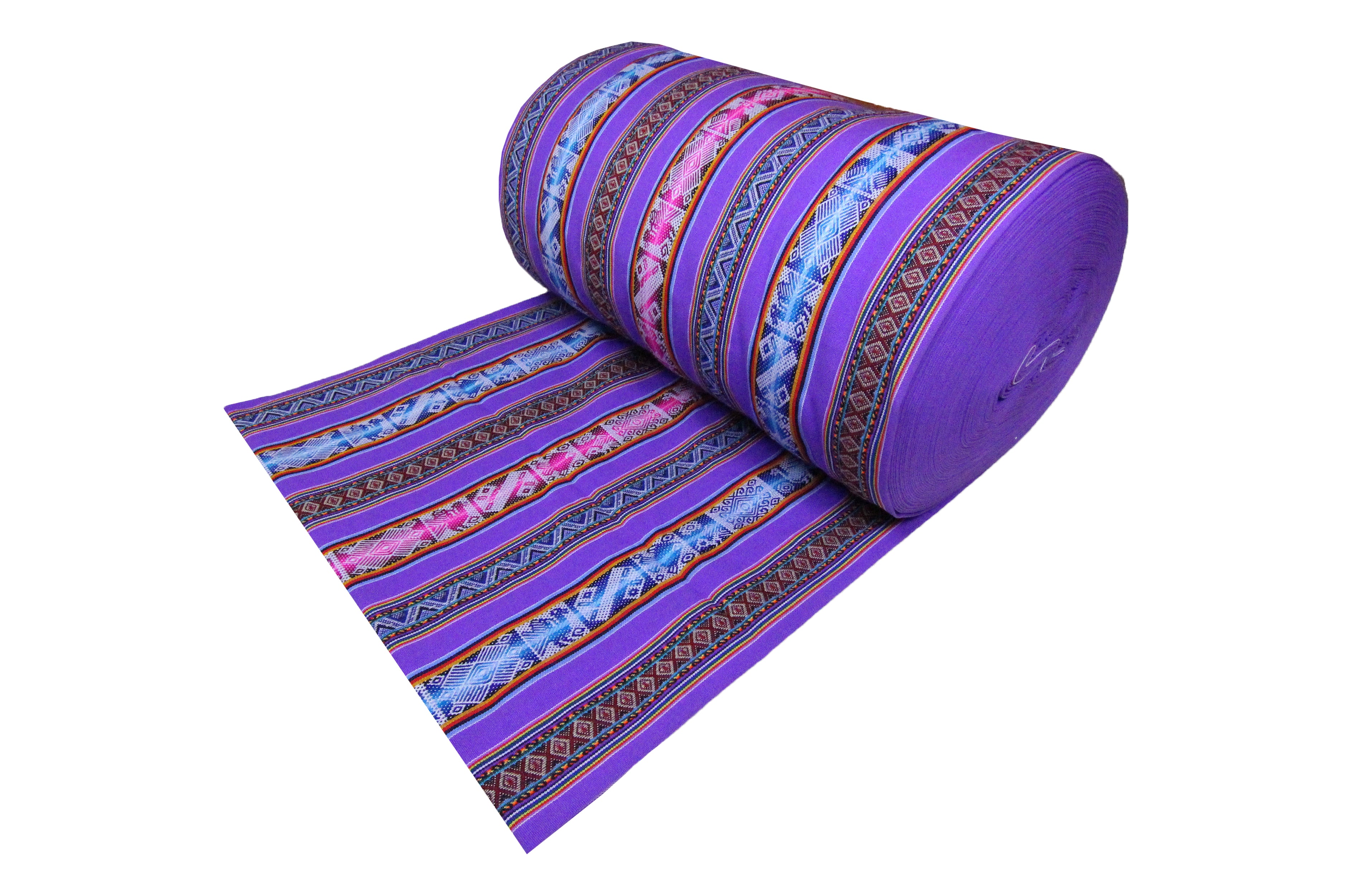 Chinchero Stoff Ethno bunt gestreift aus Peru, webstoff Meterware zum Nähen, DIY Fabric, 50 cm, Lila