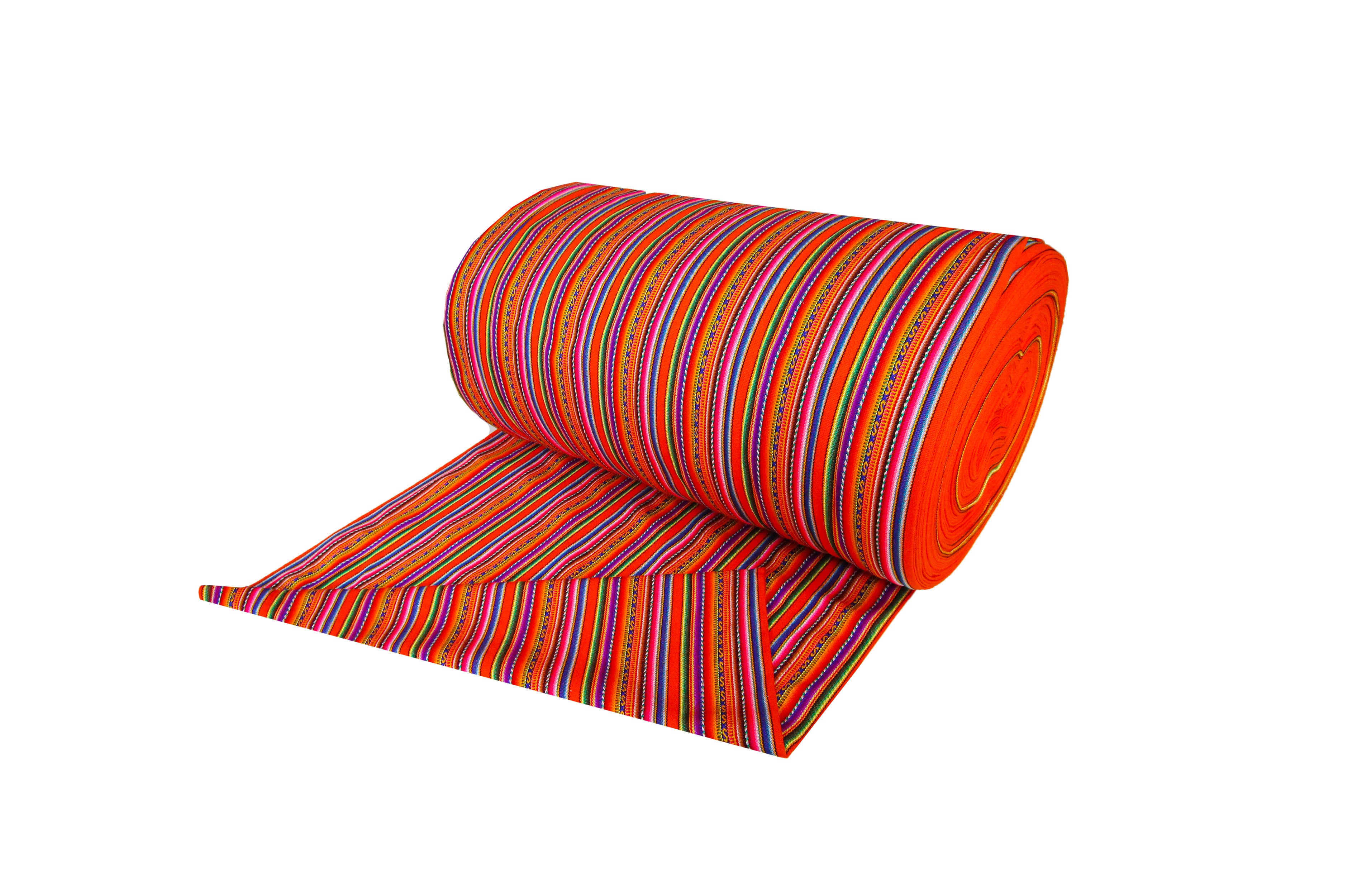 Kilya Stoff Ethno bunt gestreift aus Peru, webstoff Meterware zum Nähen, DIY Fabric, 50 cm, Orange