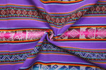 Laden Sie das Bild in den Galerie-Viewer, Chinchero Stoff Ethno bunt gestreift aus Peru, webstoff Meterware zum Nähen, DIY Fabric, 50 cm, Lila
