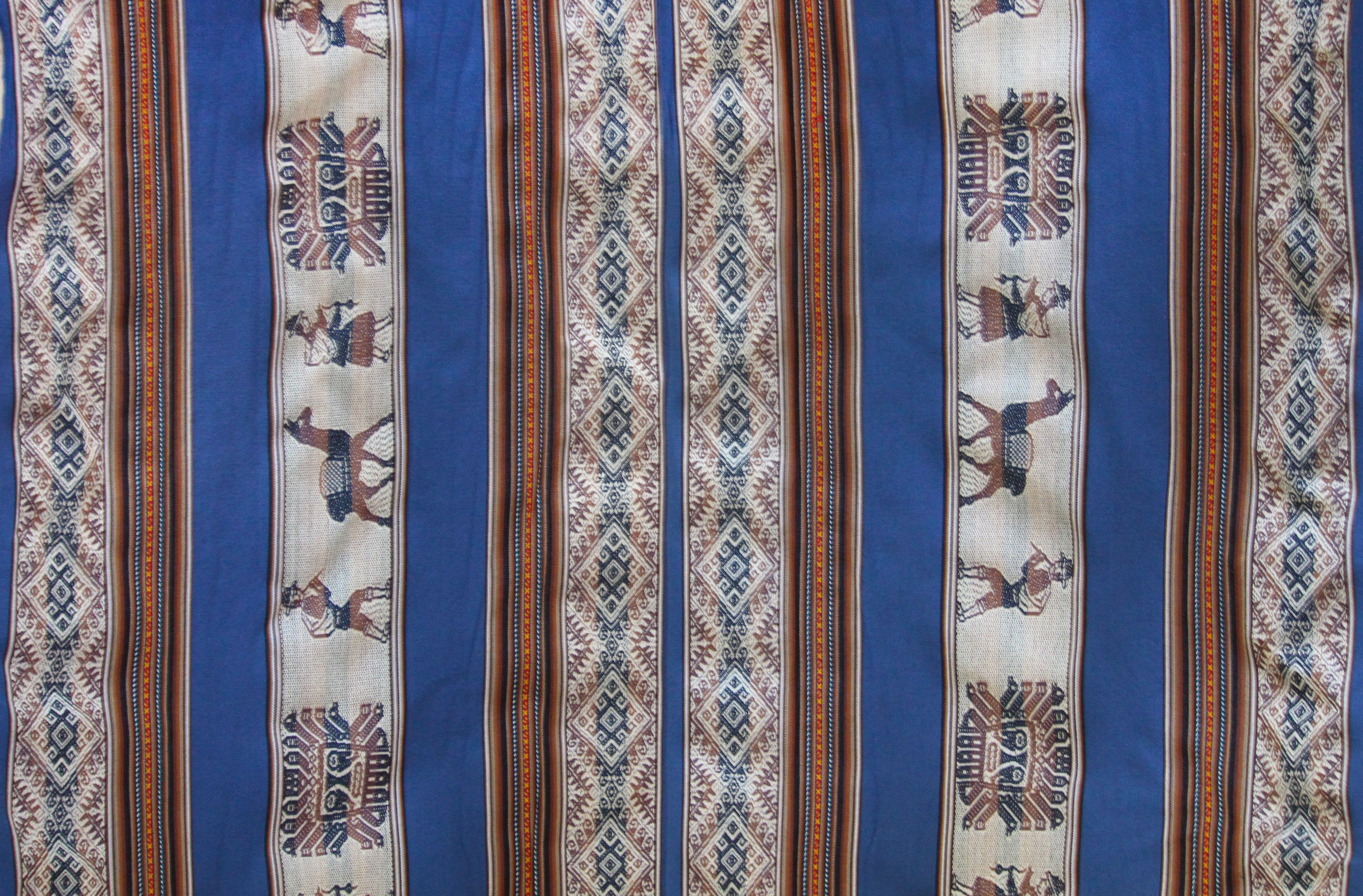 Pastorita Stoff Ethno bunt gestreift aus Peru, webstoff Meterware zum Nähen, DIY Fabric, 50 cm, Blau