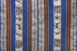 Pastorita Stoff Ethno bunt gestreift aus Peru, webstoff Meterware zum Nähen, DIY Fabric, 50 cm, Blau