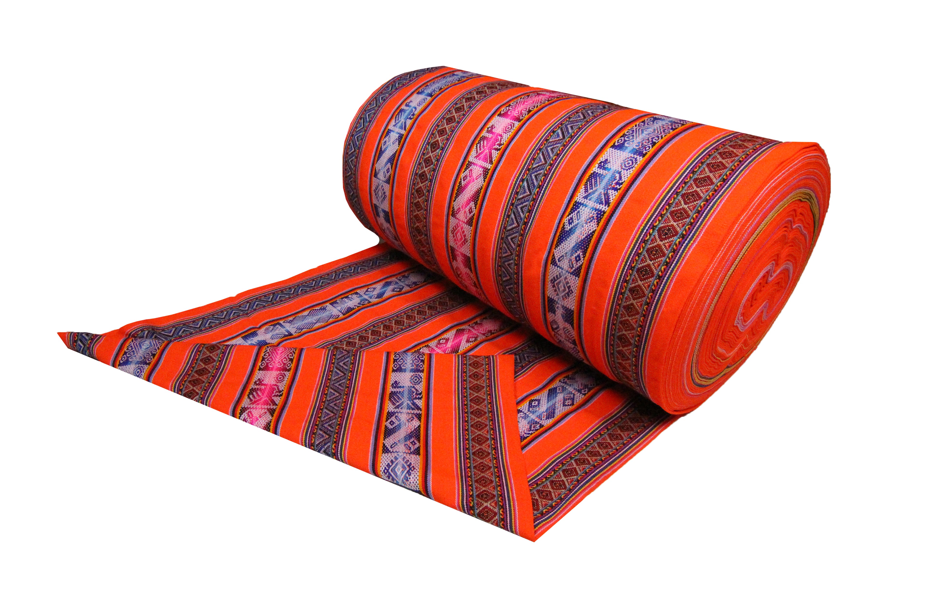 Chinchero Stoff Ethno bunt gestreift aus Peru, webstoff Meterware zum Nähen, DIY Fabric, 50 cm, Orange