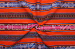 Laden Sie das Bild in den Galerie-Viewer, Chinchero Stoff Ethno bunt gestreift aus Peru, webstoff Meterware zum Nähen, DIY Fabric, 50 cm, Orange
