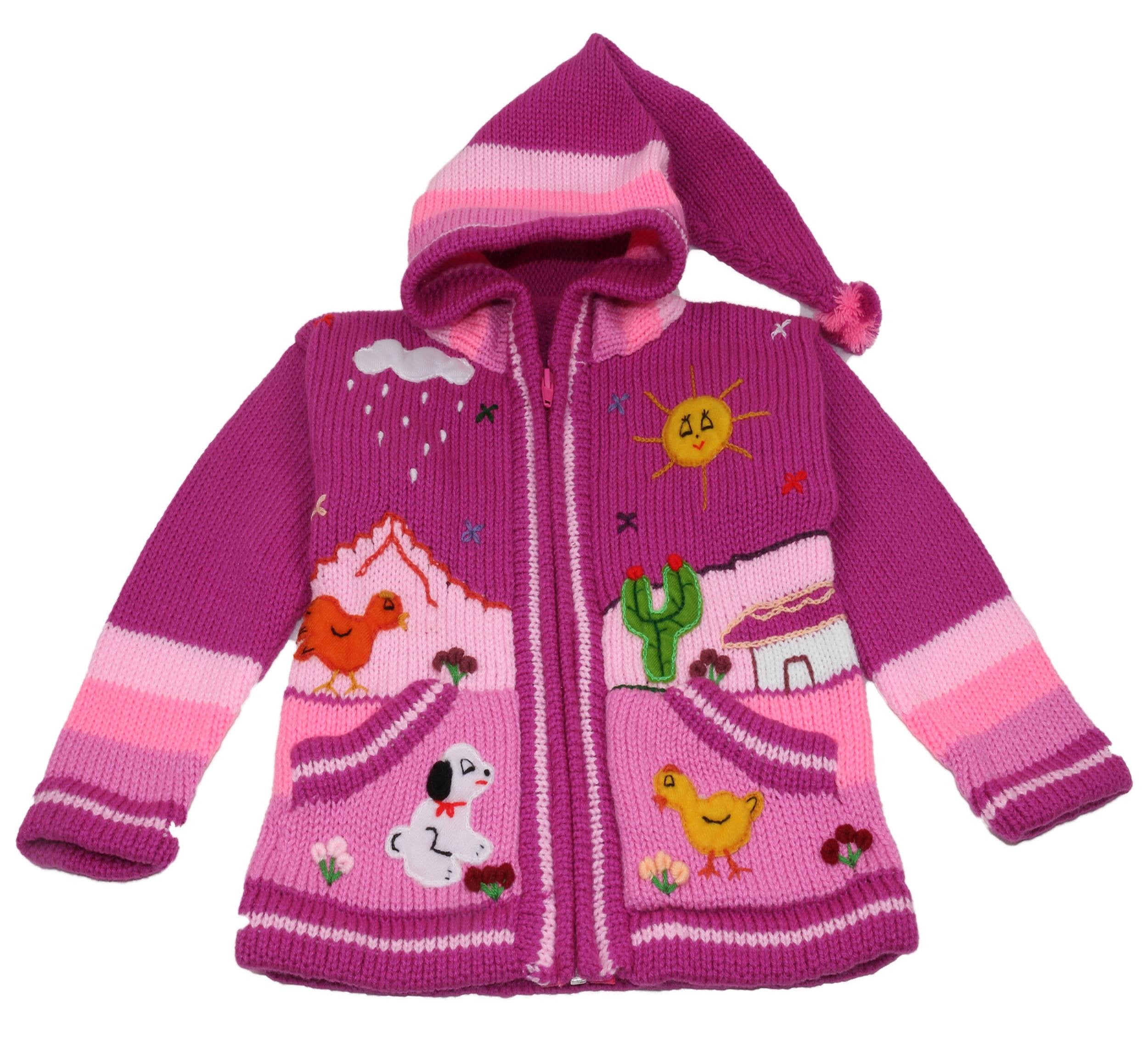 Kinderstrickjacke Pinklila