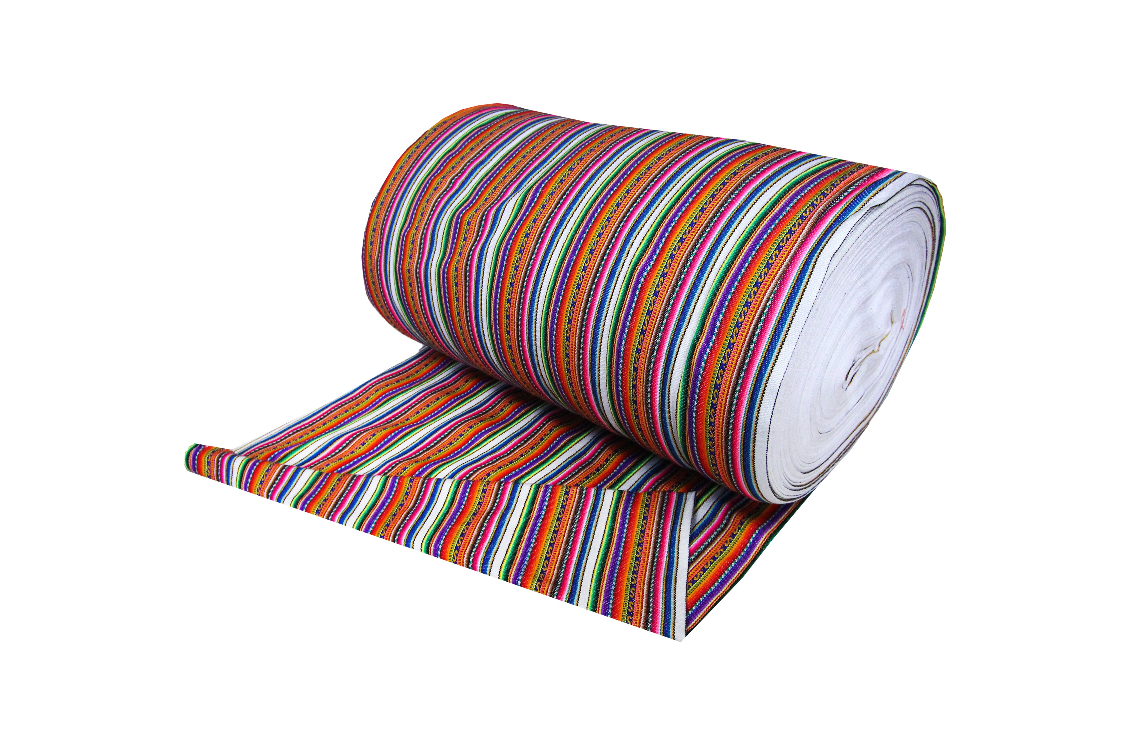 Kilya Stoff Ethno bunt gestreift aus Peru, webstoff Meterware zum Nähen, DIY Fabric, 50 cm, Weiß