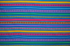 Jaujino Stoff Ethno bunt gestreift aus Peru, webstoff Meterware zum Nähen, DIY Fabric, 50 cm, Türkis