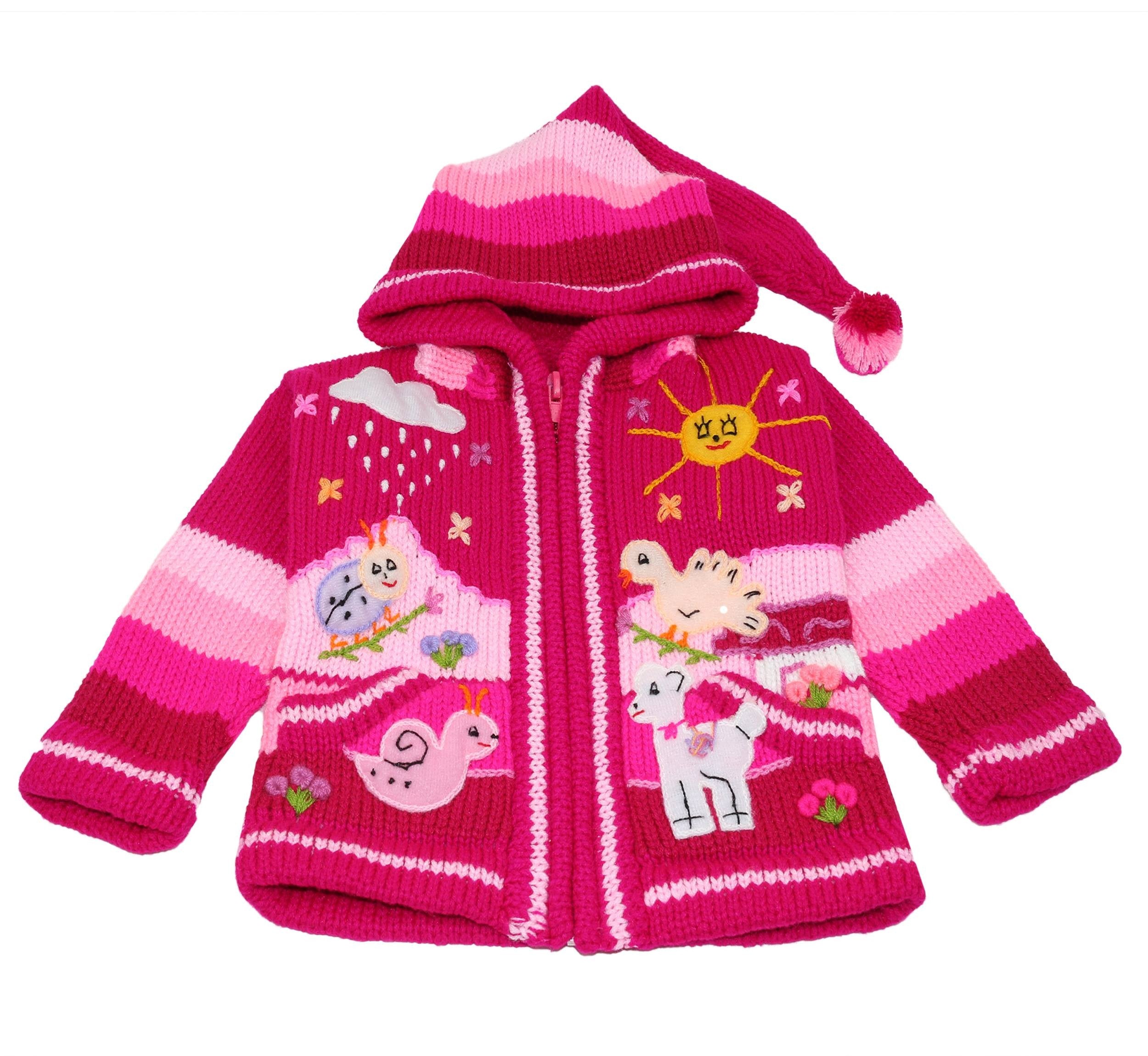 Kinderstrickjacke Magenta