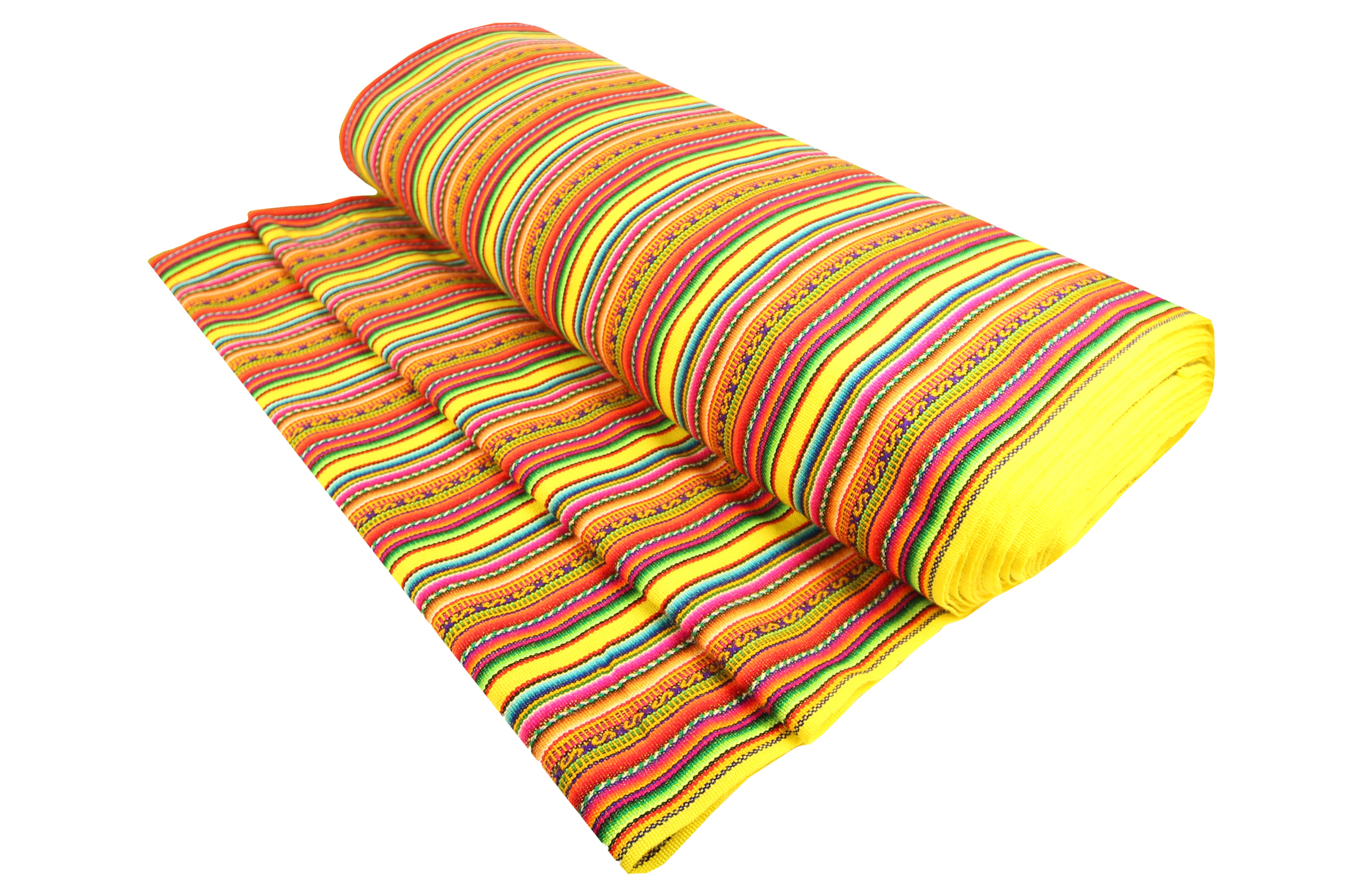 Kilya Stoff Ethno bunt gestreift aus Peru, webstoff Meterware zum Nähen, DIY Fabric, 50 cm, Gelb