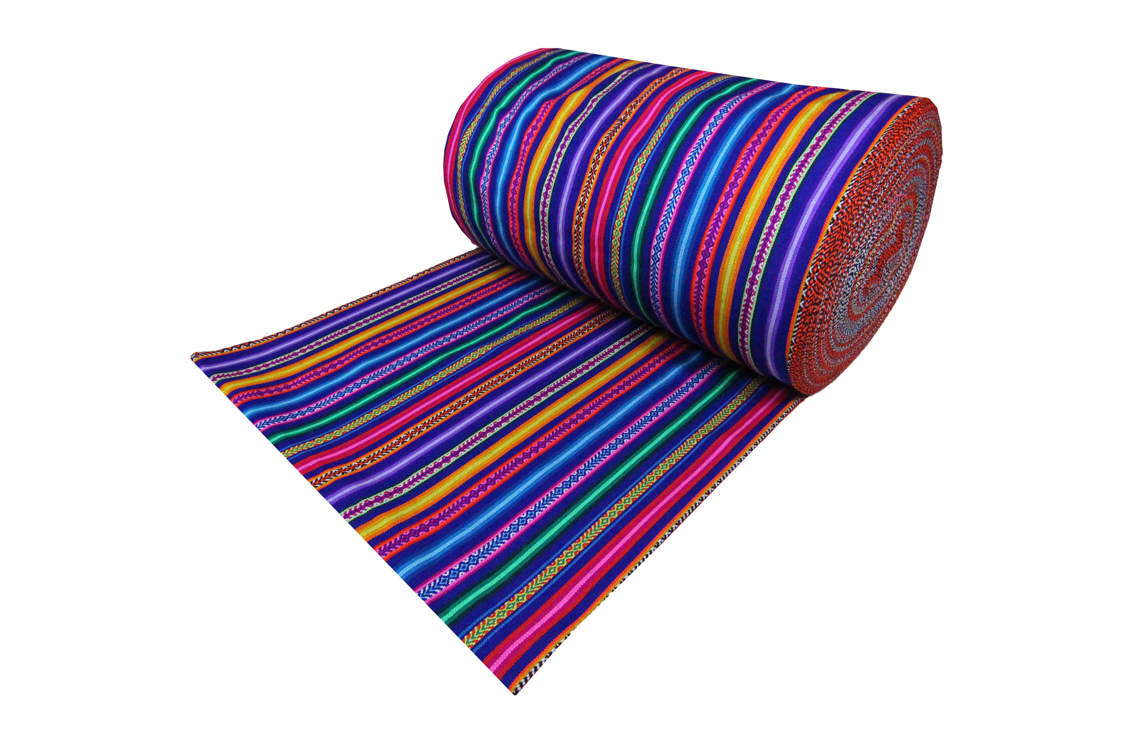 Jaujino Stoff Ethno bunt gestreift aus Peru, webstoff Meterware zum Nähen, DIY Fabric, 50 cm, Dunkelblau