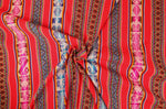 Laden Sie das Bild in den Galerie-Viewer, Chinchero Stoff Ethno bunt gestreift aus Peru, webstoff Meterware zum Nähen, DIY Fabric, 50 cm, Rot
