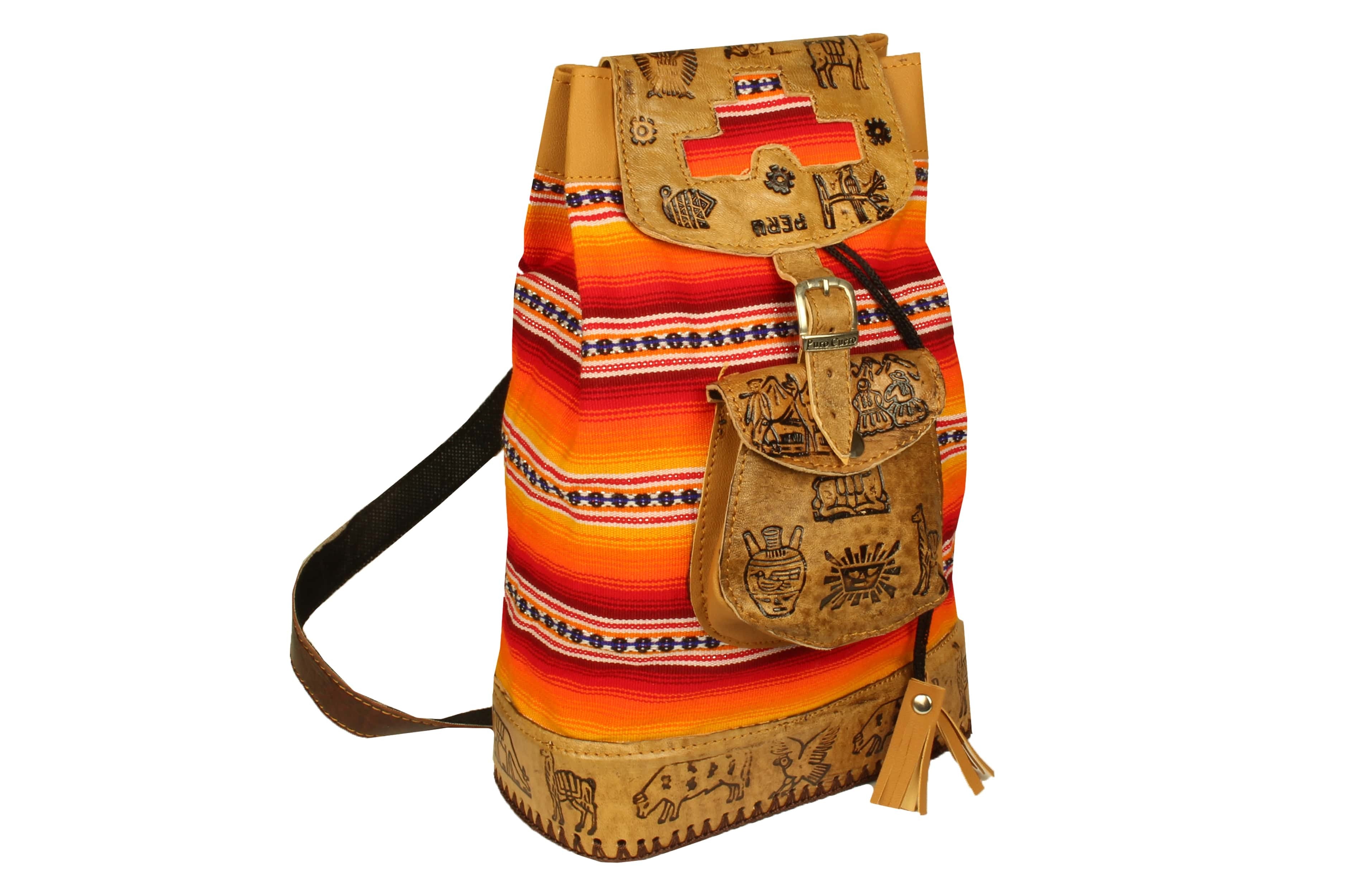 City Rucksack aus Peru, Orange