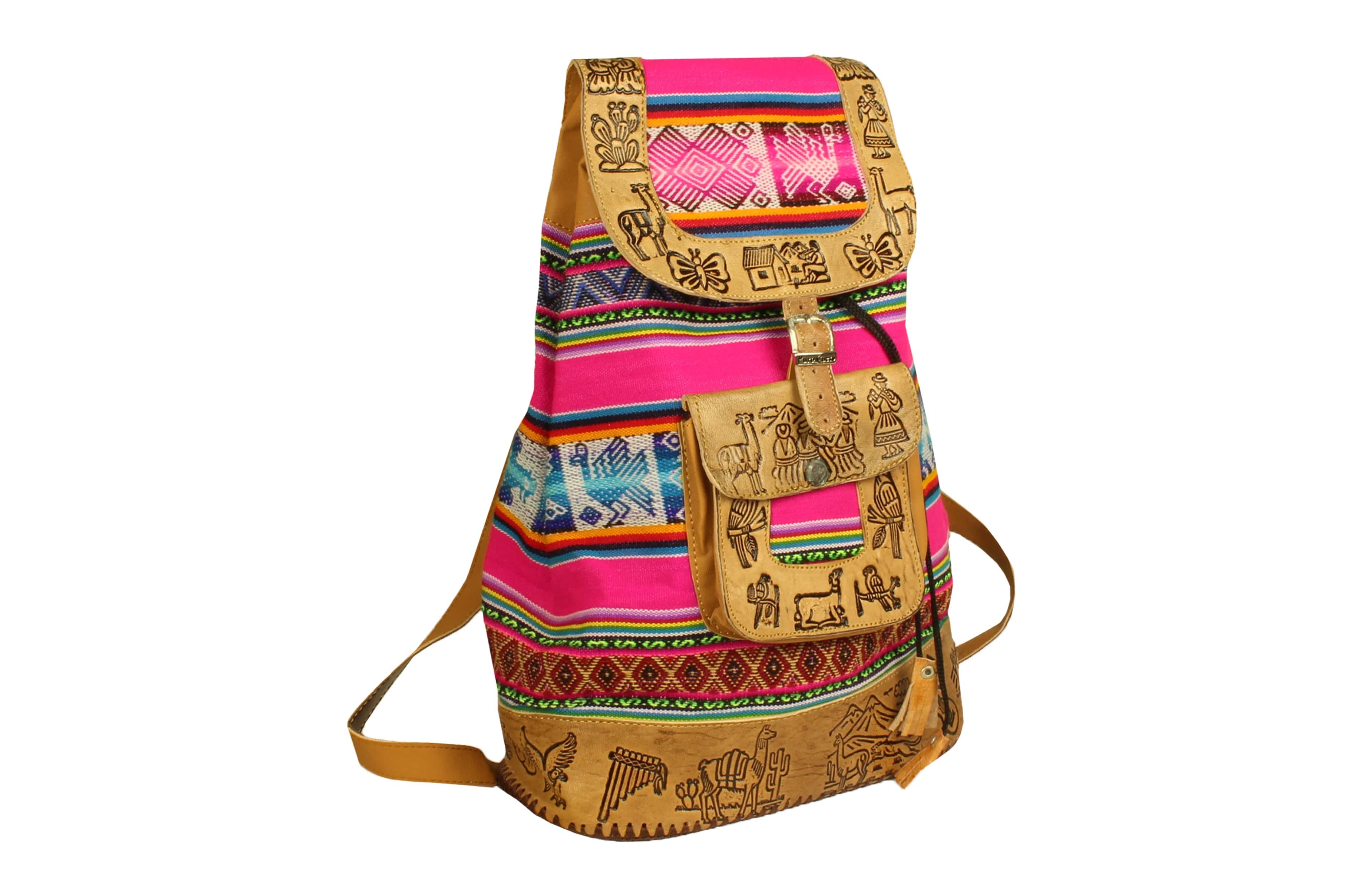 City Rucksack aus Peru, Pink