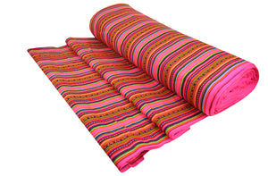 Kilya Stoff Ethno bunt gestreift aus Peru, webstoff Meterware zum Nähen, DIY Fabric, 50 cm, Rosa