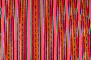 Kilya Stoff Ethno bunt gestreift aus Peru, webstoff Meterware zum Nähen, DIY Fabric, 50 cm, Rosa