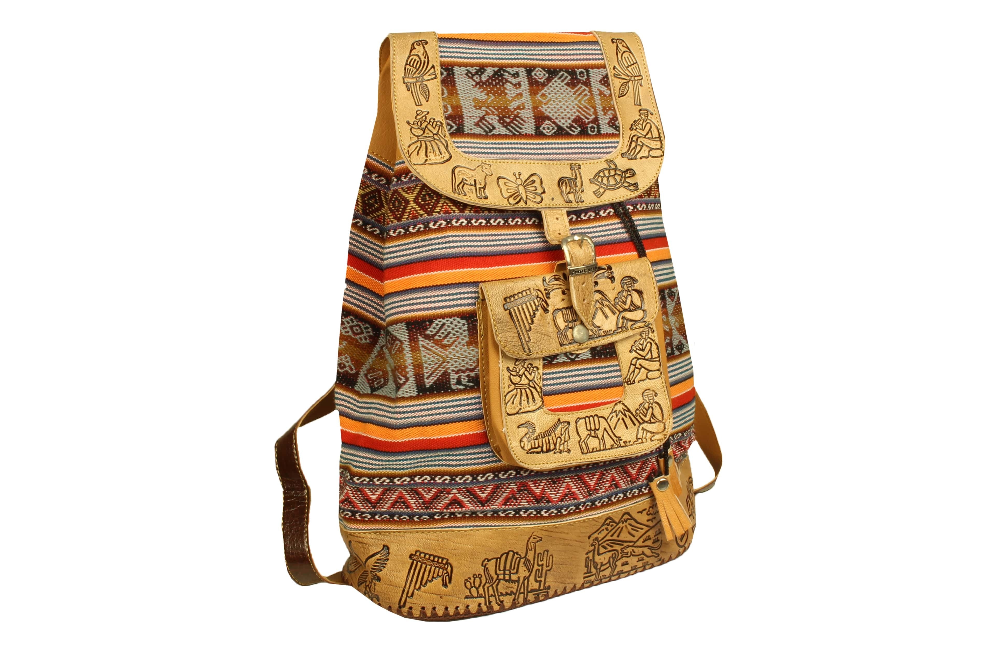 City Rucksack aus Peru, Orange