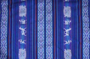 Pastorita Stoff Ethno bunt gestreift aus Peru, webstoff Meterware zum Nähen, DIY Fabric, 50 cm, Blau