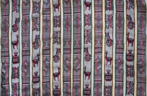 Huaco Stoff Ethno bunt gestreift aus Peru, webstoff Meterware zum Nähen, DIY Fabric, 50 cm, Weiß