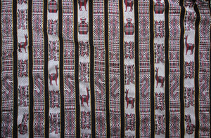 Huaco Stoff Ethno bunt gestreift aus Peru, webstoff Meterware zum Nähen, DIY Fabric, 50 cm, Schwarz