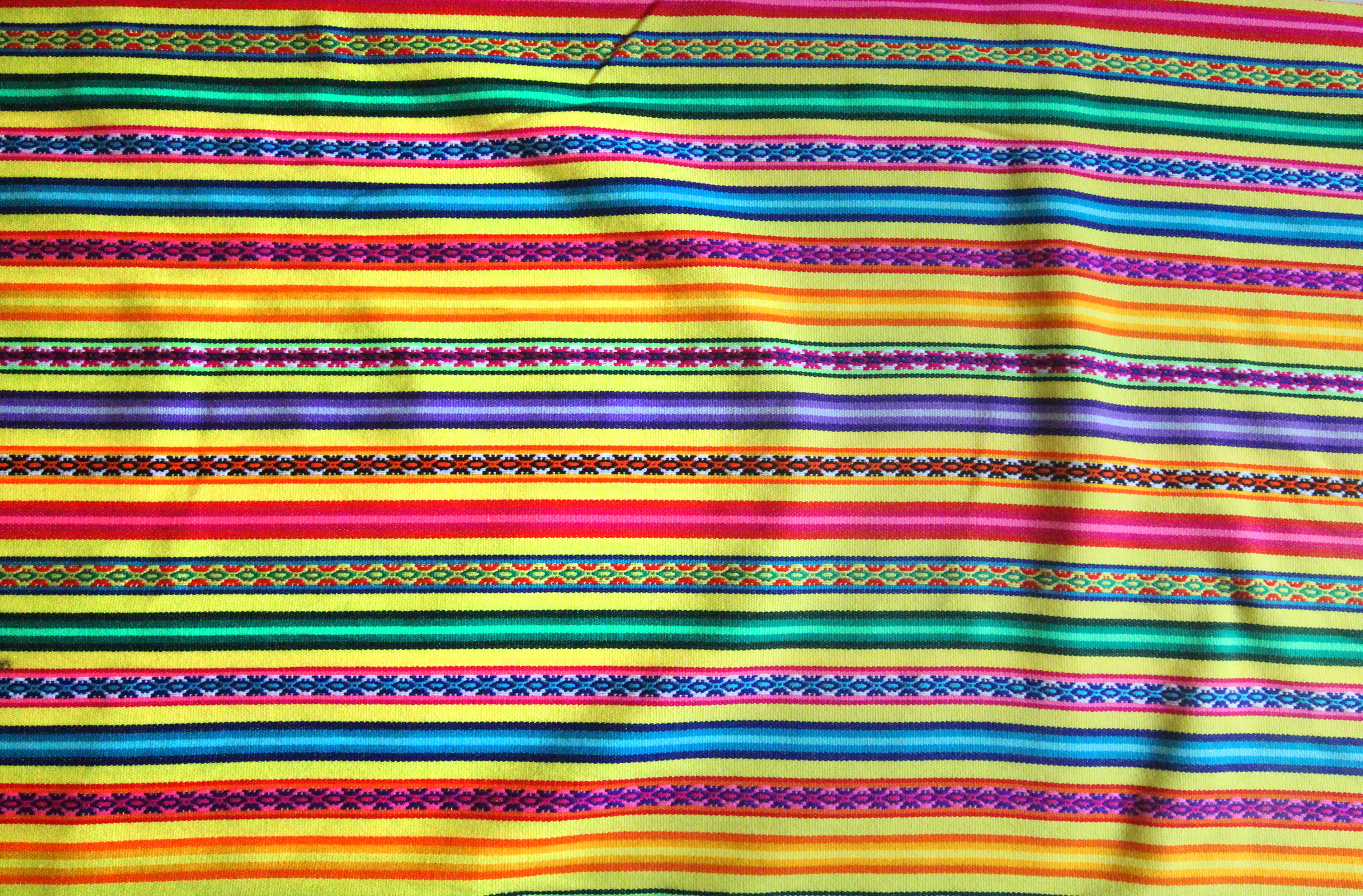 Jaujino Stoff Ethno bunt gestreift aus Peru, webstoff Meterware zum Nähen, DIY Fabric, 50 cm, Gelb