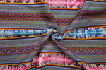 Laden Sie das Bild in den Galerie-Viewer, Chinchero Stoff Ethno bunt gestreift aus Peru, webstoff Meterware zum Nähen, DIY Fabric, 50 cm, Grau
