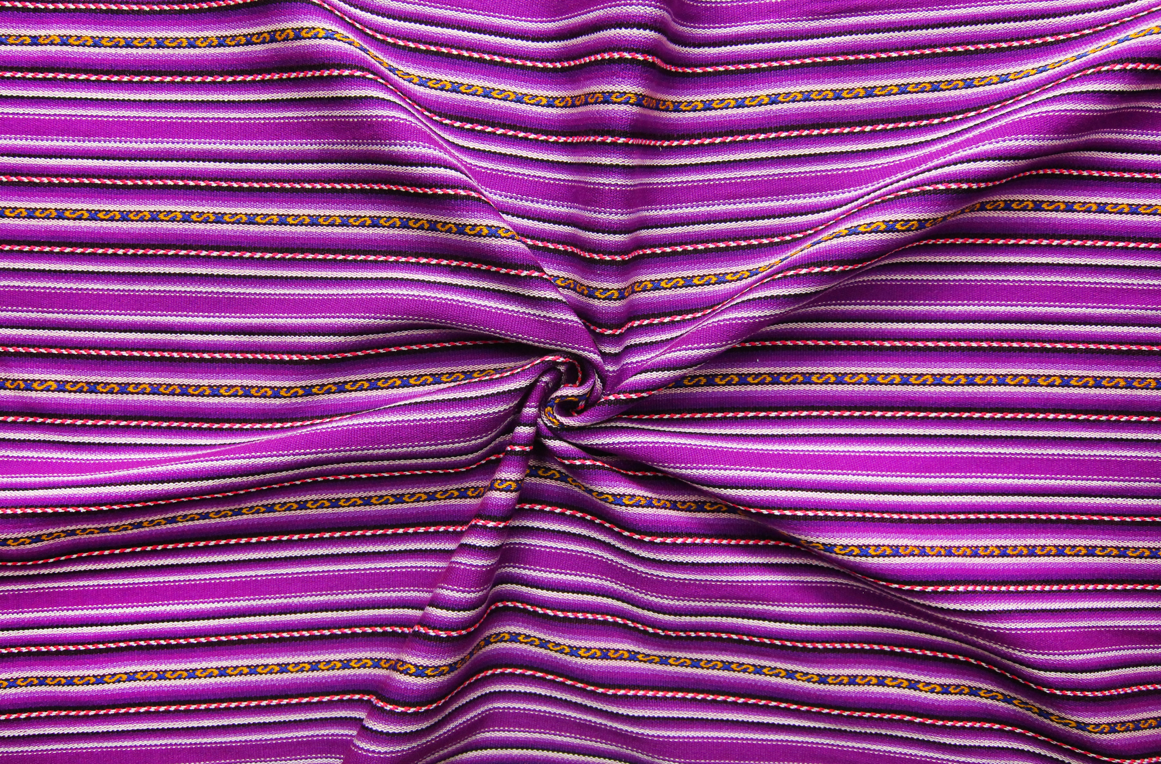 Kilya Stoff Ethno bunt gestreift aus Peru, webstoff Meterware zum Nähen, DIY Fabric, 50 cm, Lila