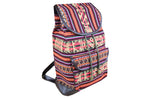 Laden Sie das Bild in den Galerie-Viewer, Ethno Rucksack Backpack aus Stoff und Leder Peru Hippie Boho Aguayo Inka
