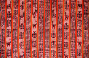 Huaco Stoff Ethno bunt gestreift aus Peru, webstoff Meterware zum Nähen, DIY Fabric, 50 cm, Orange