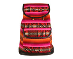 Laden Sie das Bild in den Galerie-Viewer, Ethno Rucksack Backpack aus Stoff und Leder Peru Hippie Boho Aguayo Inka Rosa
