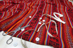 Laden Sie das Bild in den Galerie-Viewer, Pastorita Stoff Ethno bunt gestreift aus Peru, webstoff Meterware zum Nähen, DIY Fabric, 50 cm, Rot
