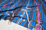 Laden Sie das Bild in den Galerie-Viewer, Chinchero Stoff Ethno bunt gestreift aus Peru, webstoff Meterware zum Nähen, DIY Fabric, 50 cm, Blau
