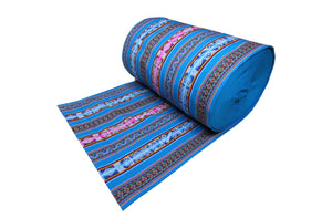 Chinchero Stoff Ethno bunt gestreift aus Peru, webstoff Meterware zum Nähen, DIY Fabric, 50 cm, Blau