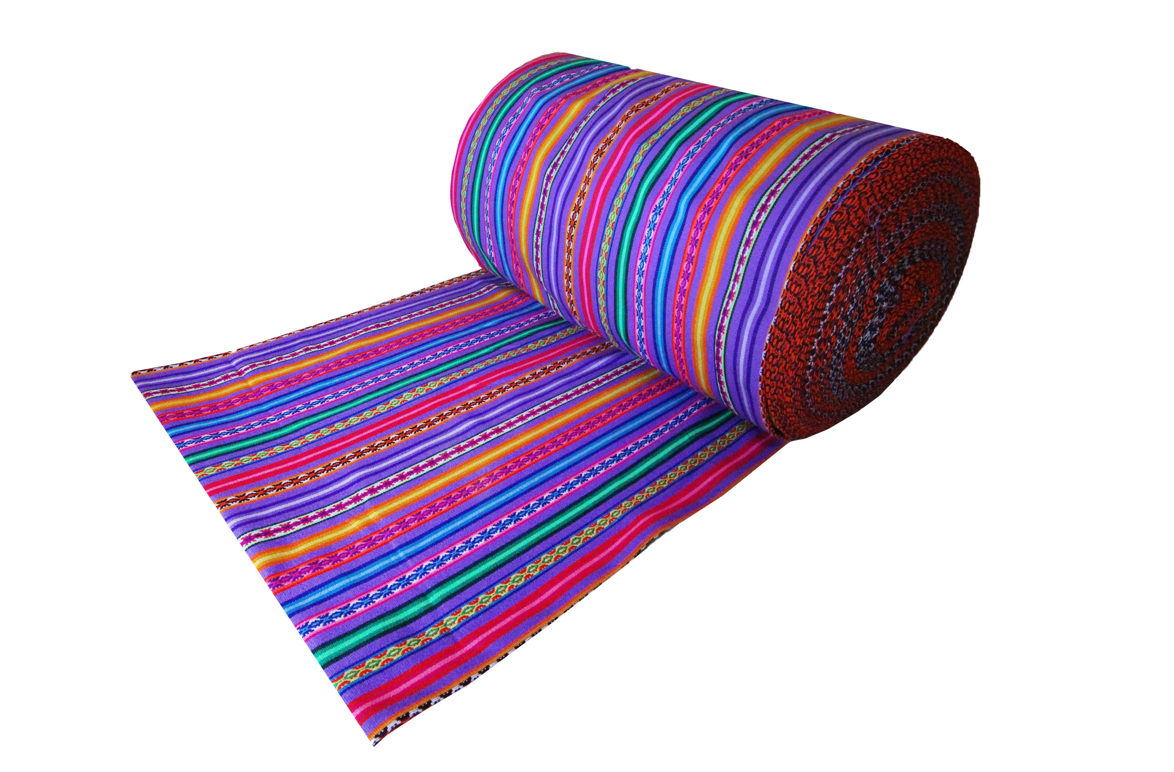 Jaujino Stoff Ethno bunt gestreift aus Peru, webstoff Meterware zum Nähen, DIY Fabric, 50 cm, Lila