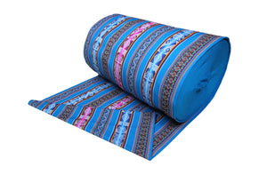 Chinchero Stoff Ethno bunt gestreift aus Peru, webstoff Meterware zum Nähen, DIY Fabric, 50 cm, Blau