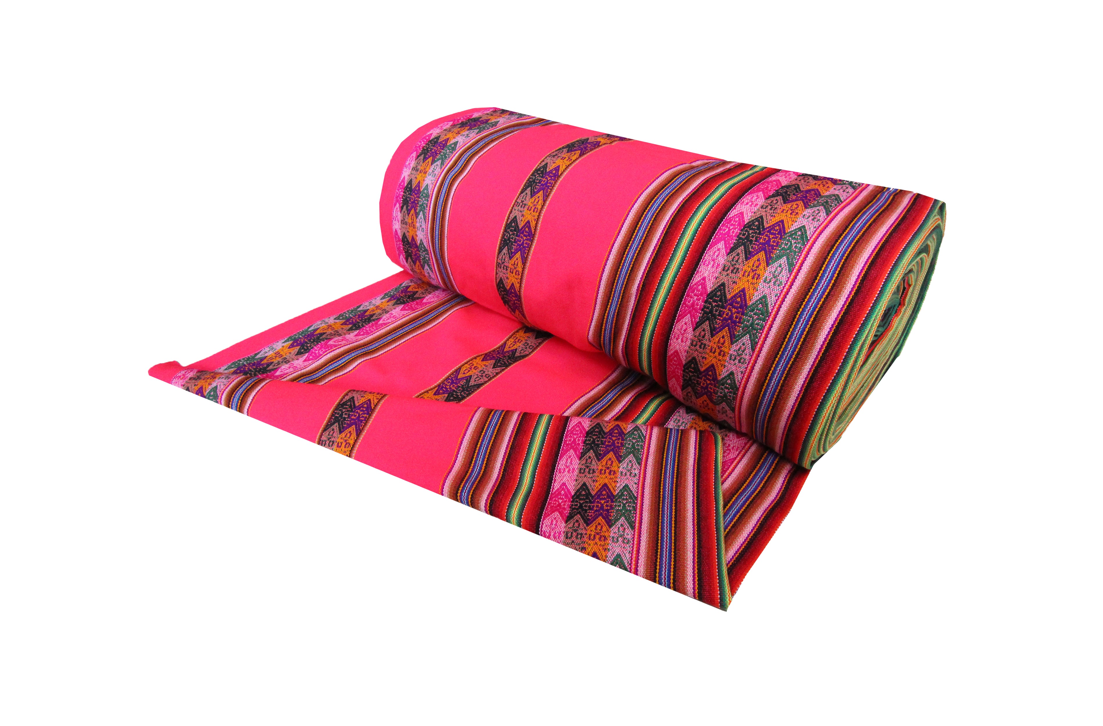 Machas Stoff Ethno bunt gestreift aus Peru, webstoff Meterware zum Nähen, DIY Fabric, 50 cm, Neon Rosa