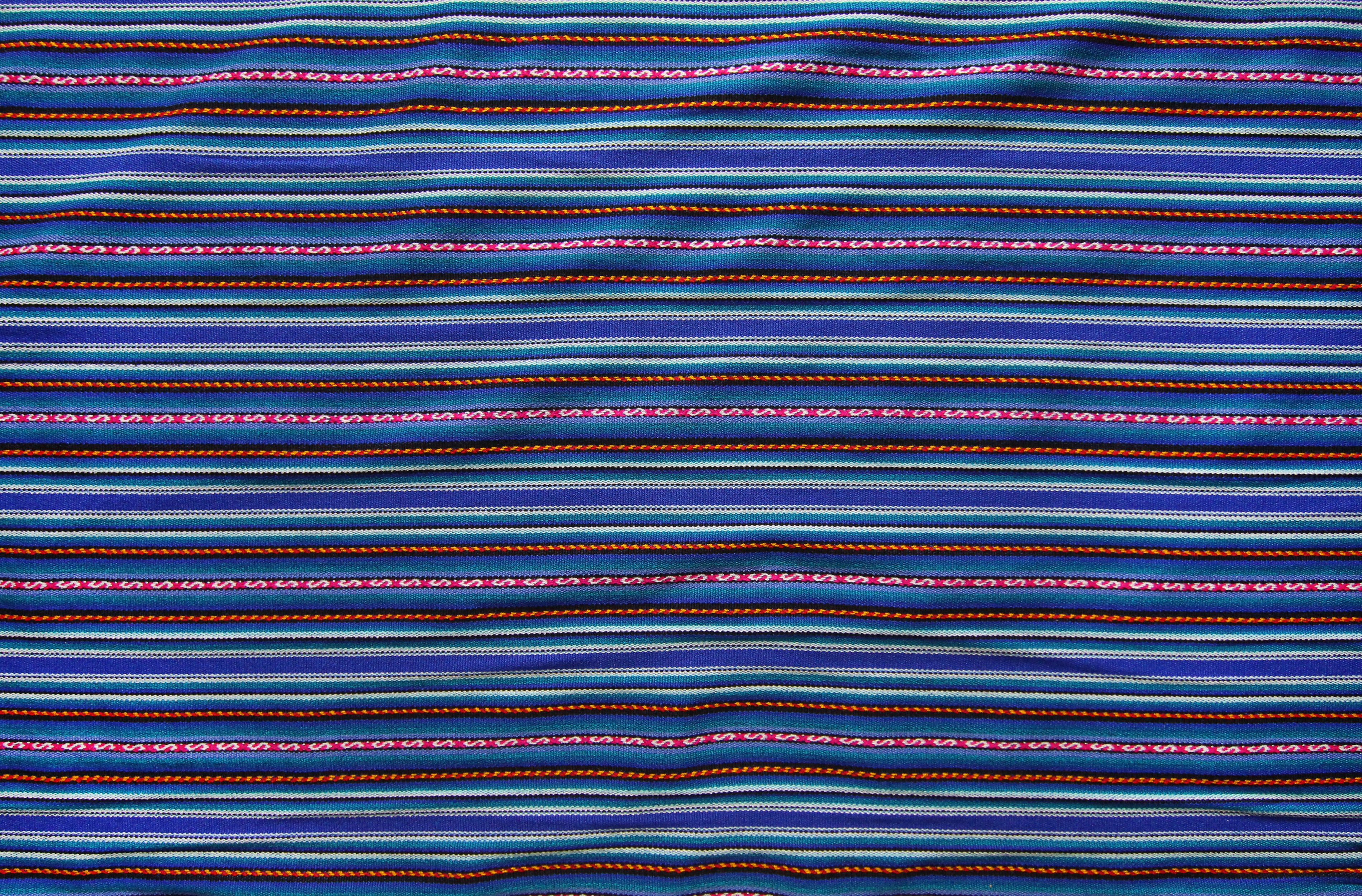 Kilya Stoff Ethno bunt gestreift aus Peru, webstoff Meterware zum Nähen, DIY Fabric, 50 cm, Dunkelblau