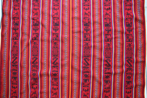 Pastorita Stoff Ethno bunt gestreift aus Peru, webstoff Meterware zum Nähen, DIY Fabric, 50 cm, Rot