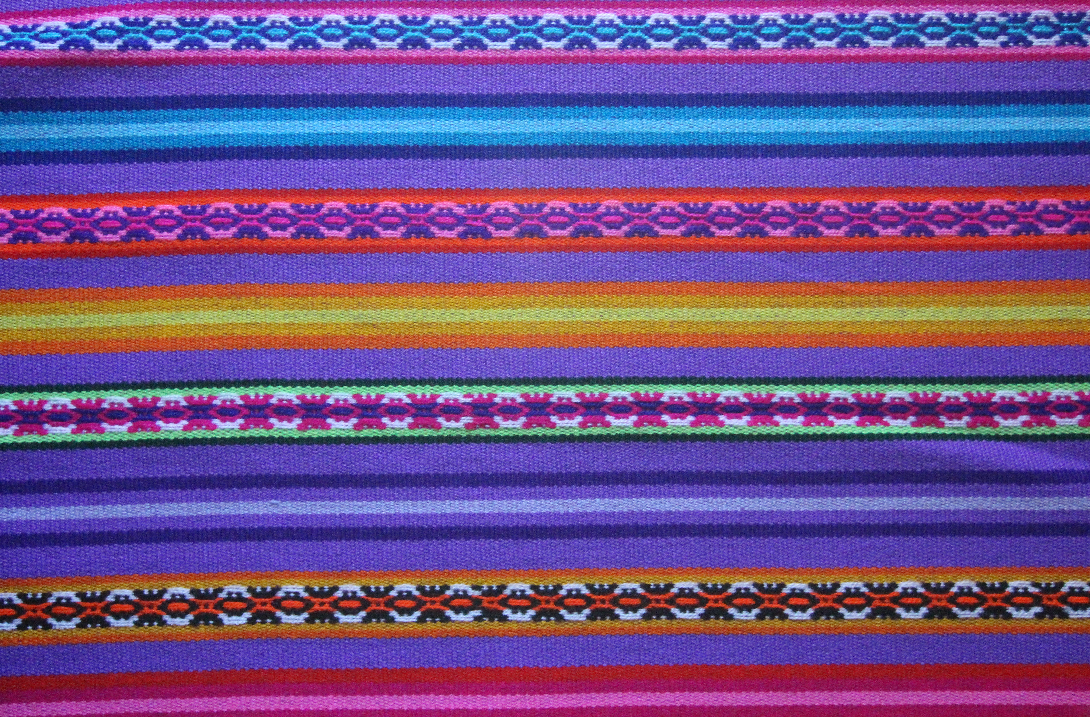 Jaujino Stoff Ethno bunt gestreift aus Peru, webstoff Meterware zum Nähen, DIY Fabric, 50 cm, Lila