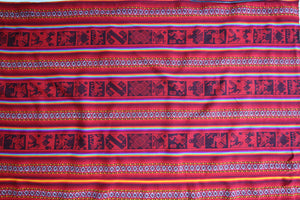 Pastorita Stoff Ethno bunt gestreift aus Peru, webstoff Meterware zum Nähen, DIY Fabric, 50 cm, Rot