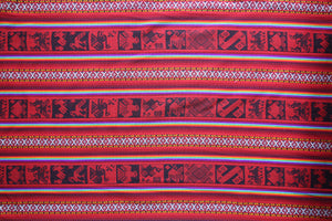 Pastorita Stoff Ethno bunt gestreift aus Peru, webstoff Meterware zum Nähen, DIY Fabric, 50 cm, Rot