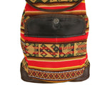 Laden Sie das Bild in den Galerie-Viewer, Ethno Rucksack Backpack aus Stoff und Leder Peru Hippie Boho Aguayo Inka
