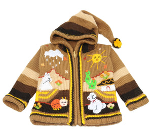 Kinderstrickjacke Braun