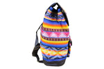 Laden Sie das Bild in den Galerie-Viewer, Ethno Rucksack Backpack aus Stoff und Leder Peru Hippie Boho Aguayo Inka
