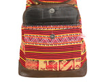 Laden Sie das Bild in den Galerie-Viewer, Ethno Rucksack Backpack aus Stoff und Leder Peru Hippie Boho Aguayo Inka Dunkelrot
