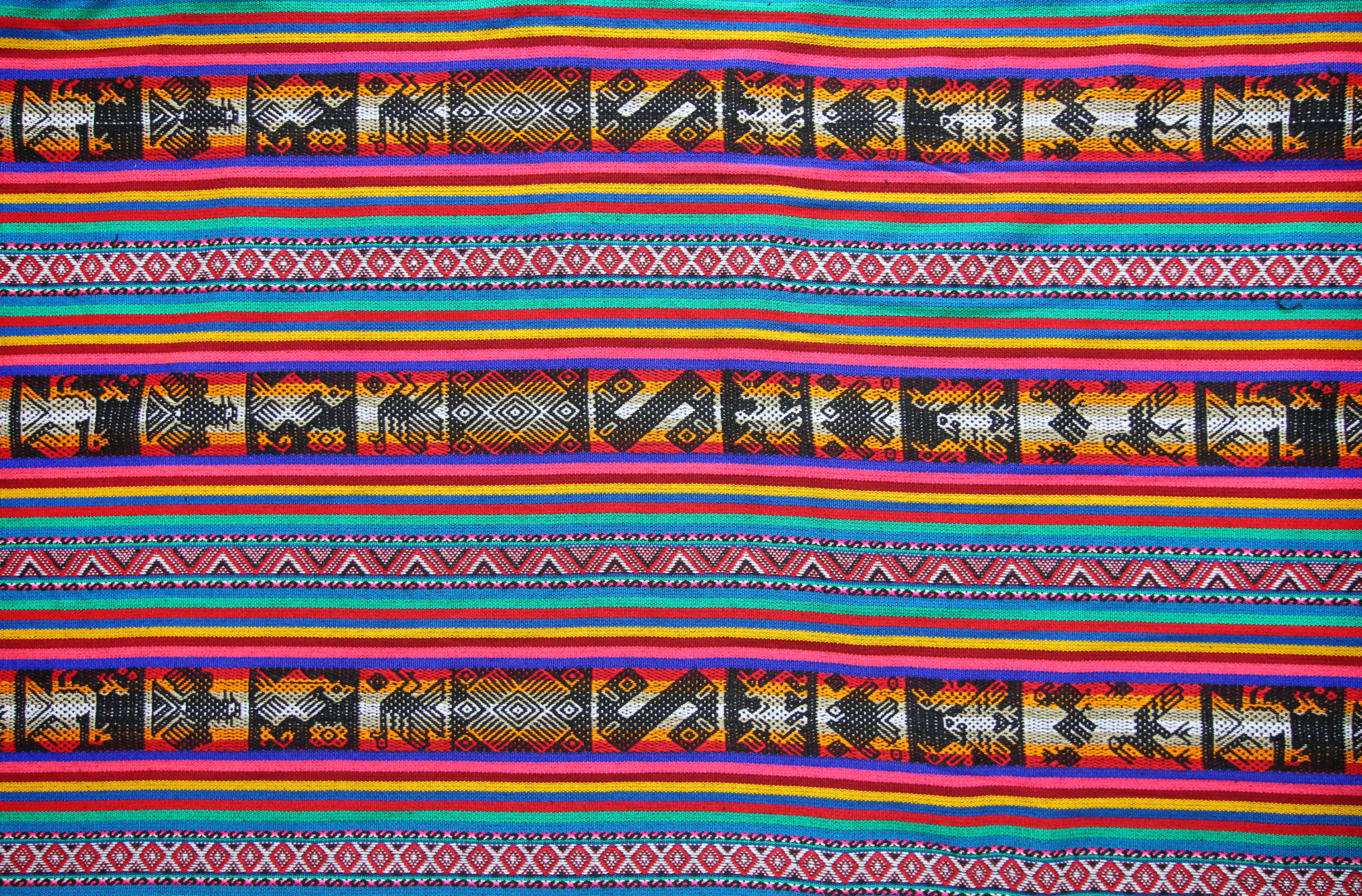 Pastorita Stoff Ethno bunt gestreift aus Peru, webstoff Meterware zum Nähen, DIY Fabric, 50 cm, Bunt