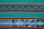 Laden Sie das Bild in den Galerie-Viewer, Chinchero Stoff Ethno bunt gestreift aus Peru, webstoff Meterware zum Nähen, DIY Fabric, 50 cm, Türkis
