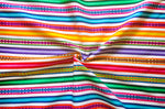 Laden Sie das Bild in den Galerie-Viewer, Jaujino Stoff Ethno bunt gestreift aus Peru, webstoff Meterware zum Nähen, DIY Fabric, 50 cm, Weiß
