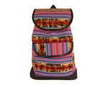 Laden Sie das Bild in den Galerie-Viewer, Ethno Rucksack Backpack aus Stoff und Leder Peru Hippie Boho Aguayo Inka Bunt
