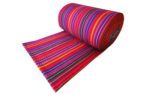 Jaujino Stoff Ethno bunt gestreift aus Peru, webstoff Meterware zum Nähen, DIY Fabric, 50 cm, Magenta