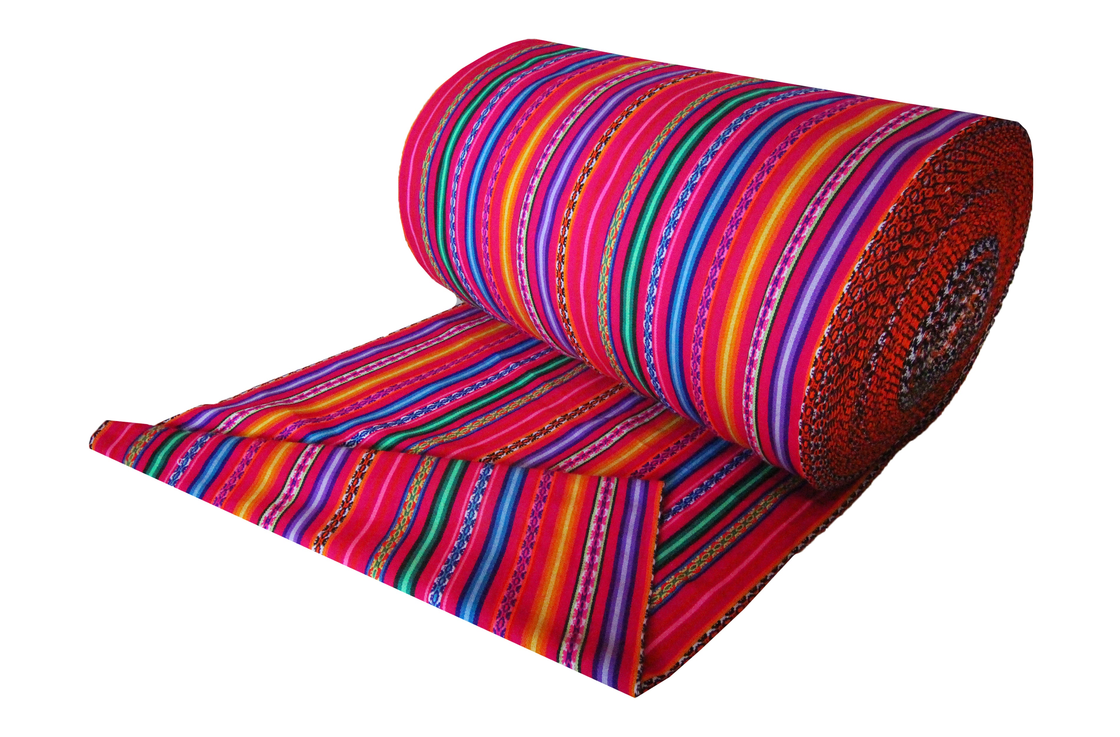 Jaujino Stoff Ethno bunt gestreift aus Peru, webstoff Meterware zum Nähen, DIY Fabric, 50 cm, Magenta