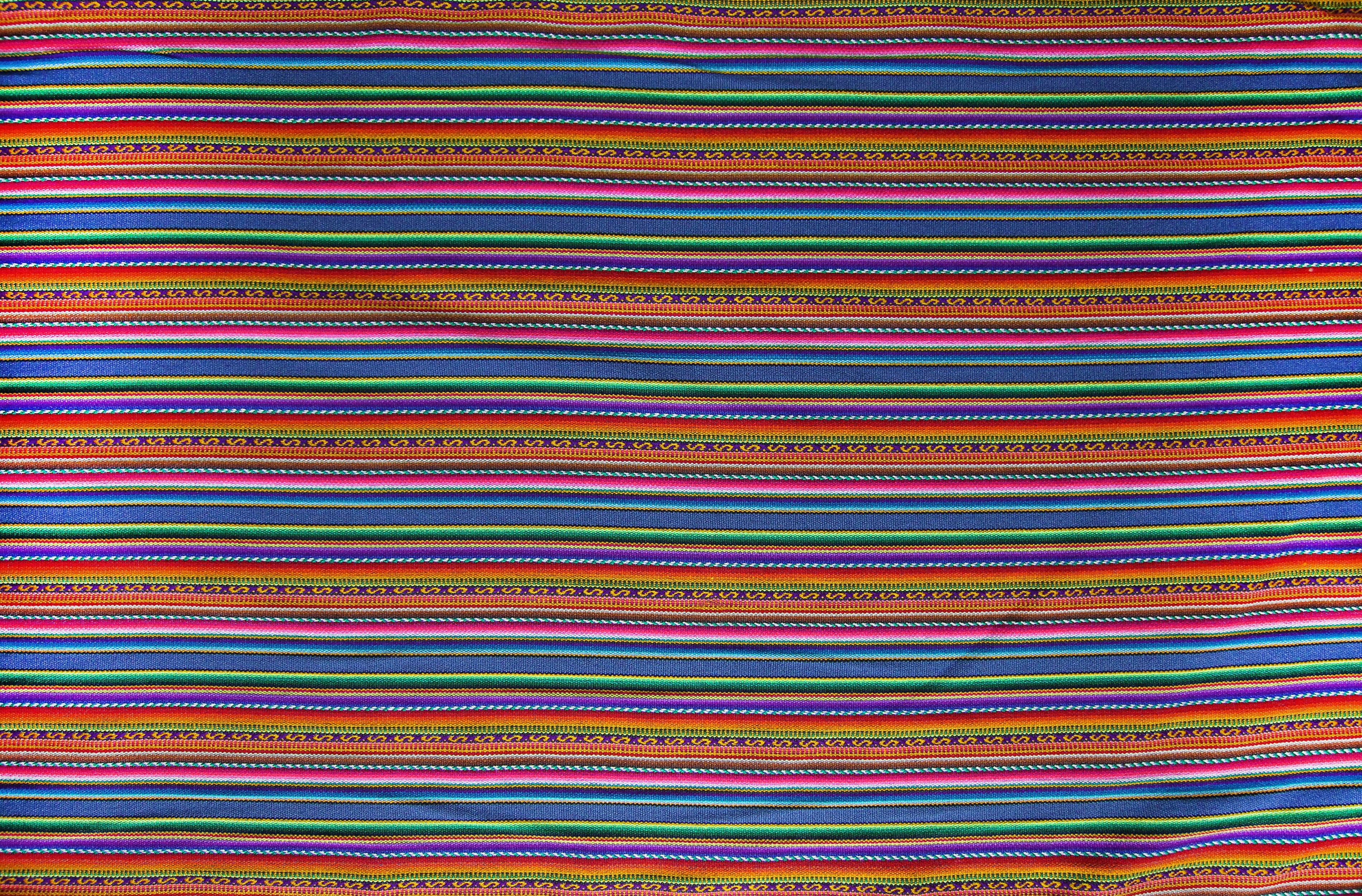 Kilya Stoff Ethno bunt gestreift aus Peru, webstoff Meterware zum Nähen, DIY Fabric, 50 cm, Blau